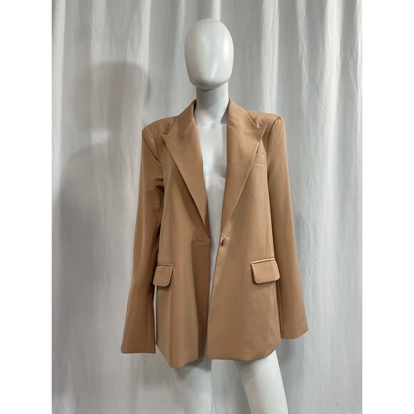 Camila Coelho 'Morena' Tan Crepe Blazer Size S - Picture 2 of 5